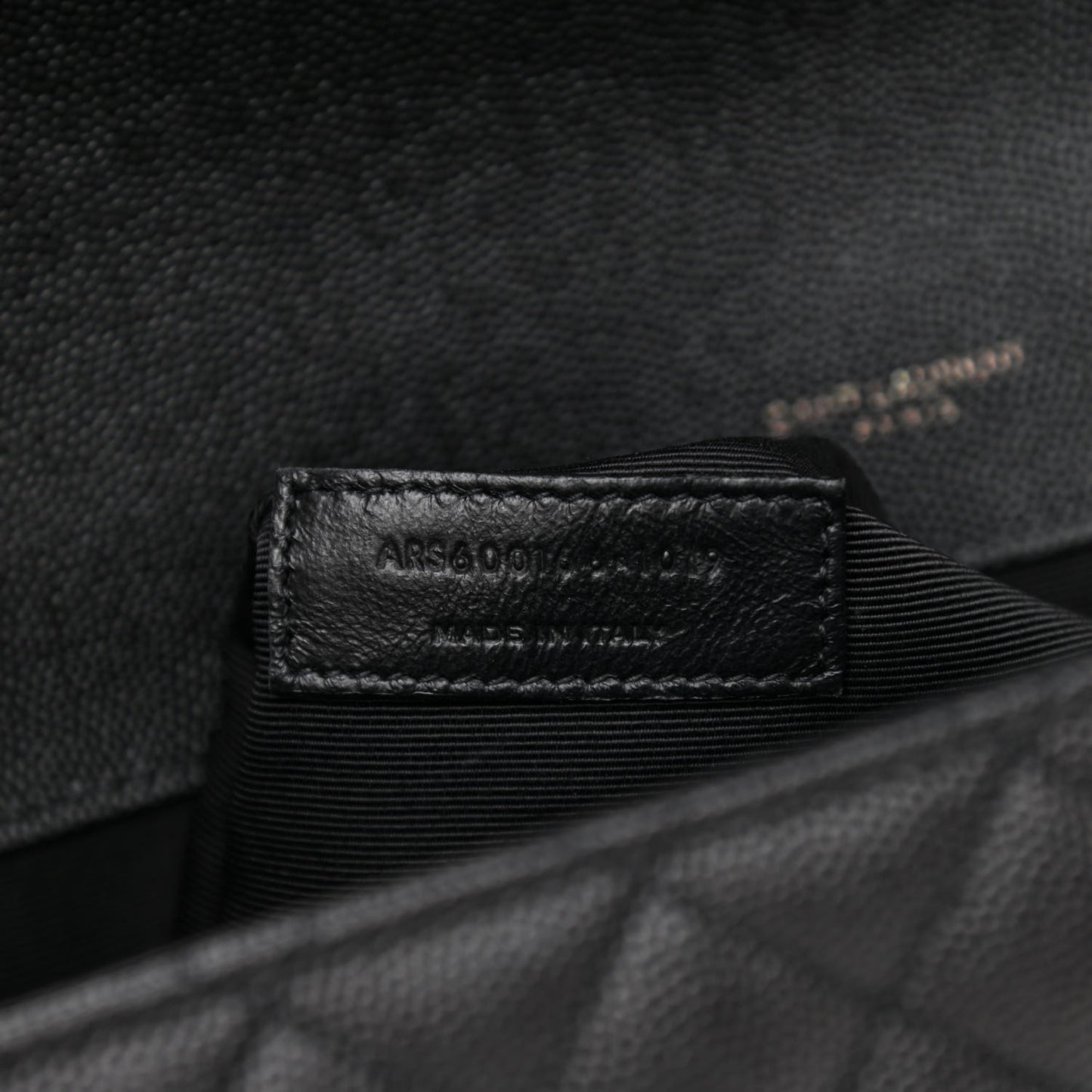 Grain De Poudre Textured Mixed Matelasse Large Triquilt Monogram Monochrome Satchel Black