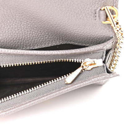 Gucci Grainy Calfskin Zumi Chain Card Case Wallet Dusty Grey 5 of 8