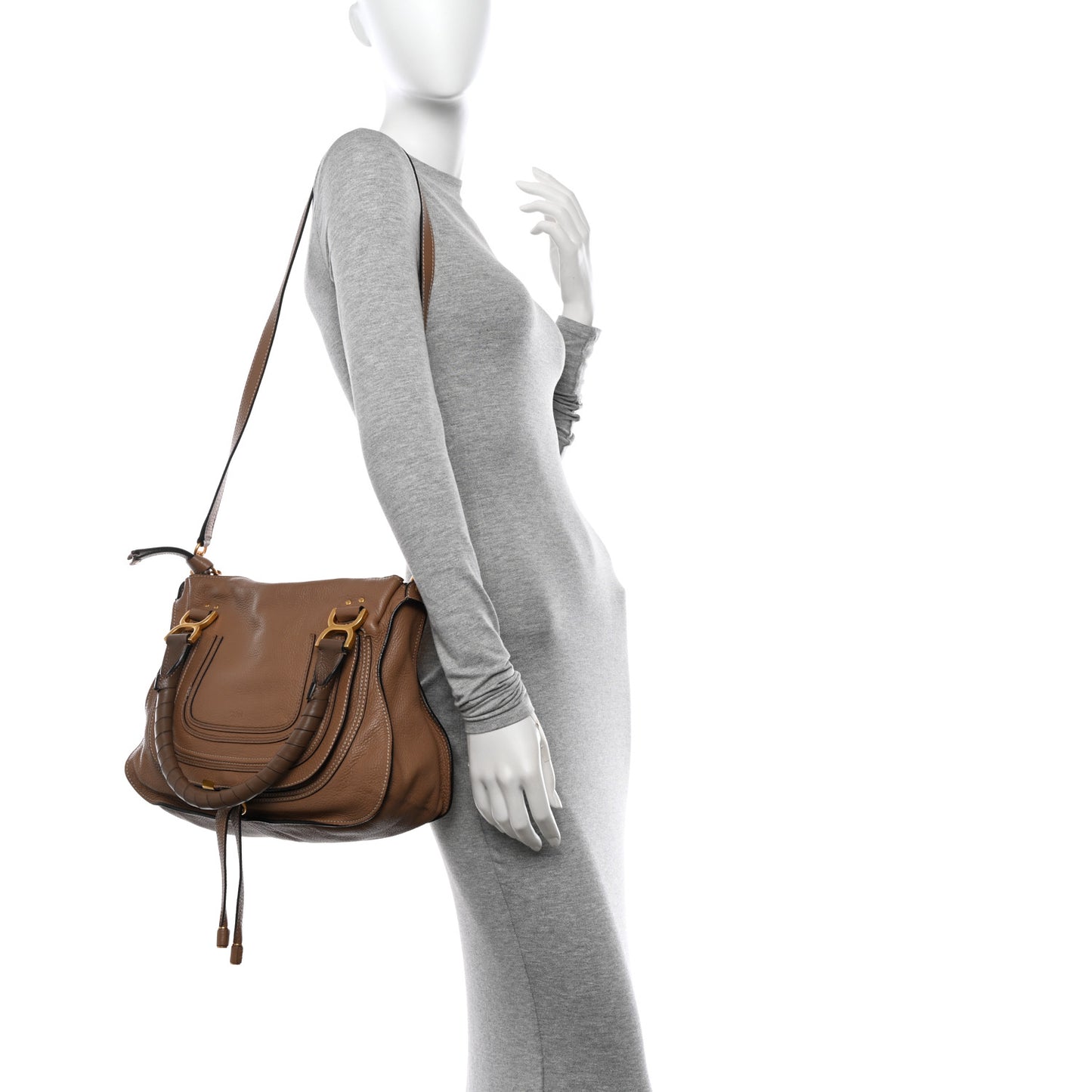 Calfskin Medium Marcie Satchel Desert Taupe