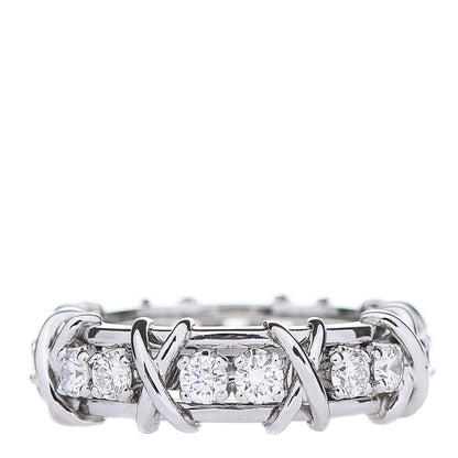 Tiffany Platinum Diamond Schlumberger Sixteen Stone Ring 54 6.75 1 of 7