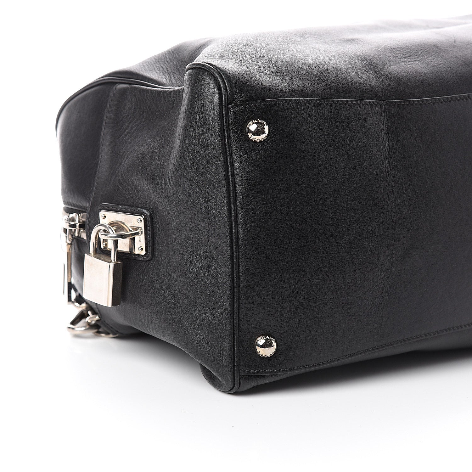 Prada Soft Calfskin Duffle Travel Bag Black 7 of 8