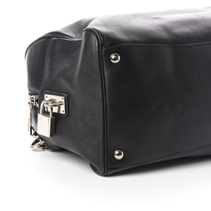 Prada Soft Calfskin Duffle Travel Bag Black 7 of 8