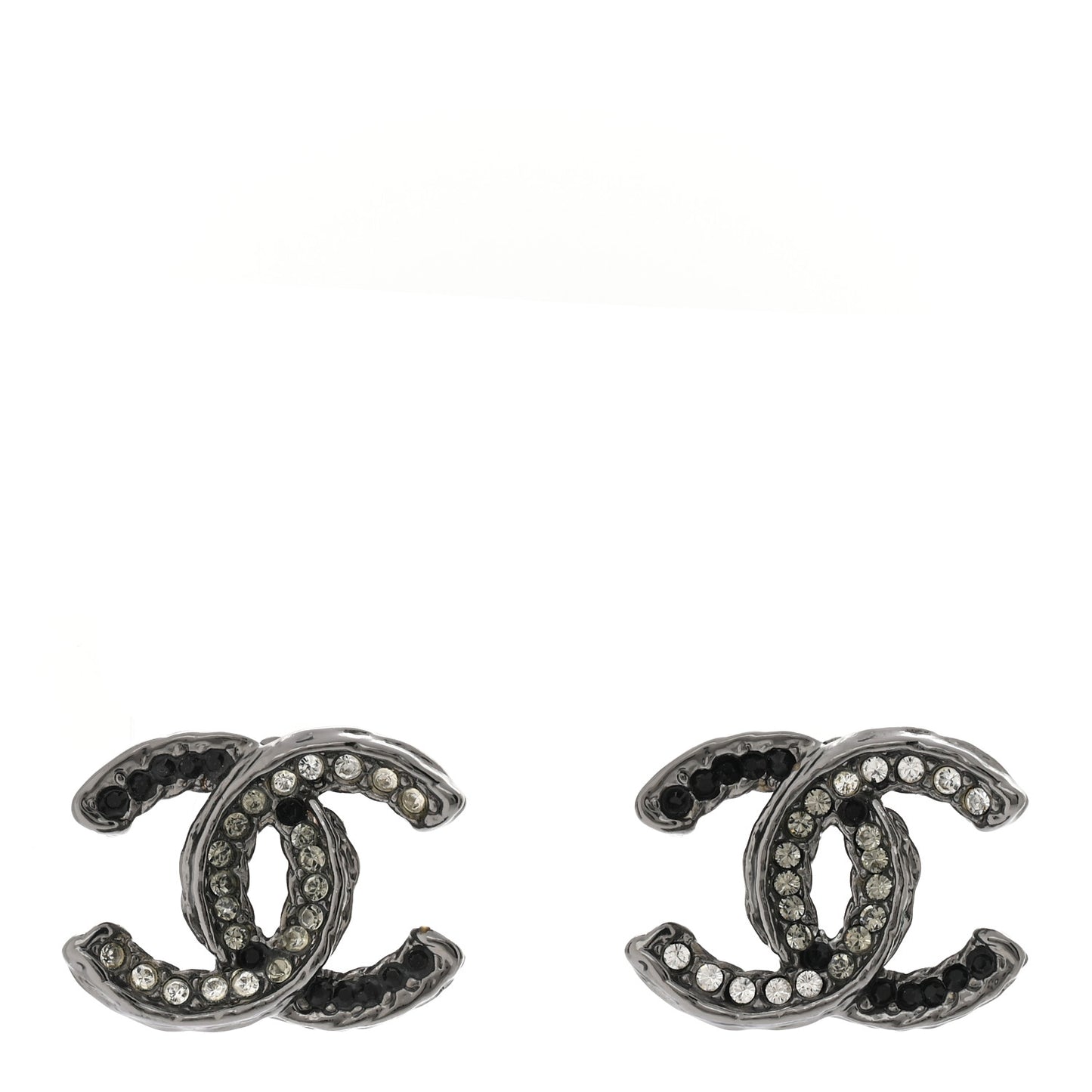 Ruthenium Crystal CC Earrings Black
