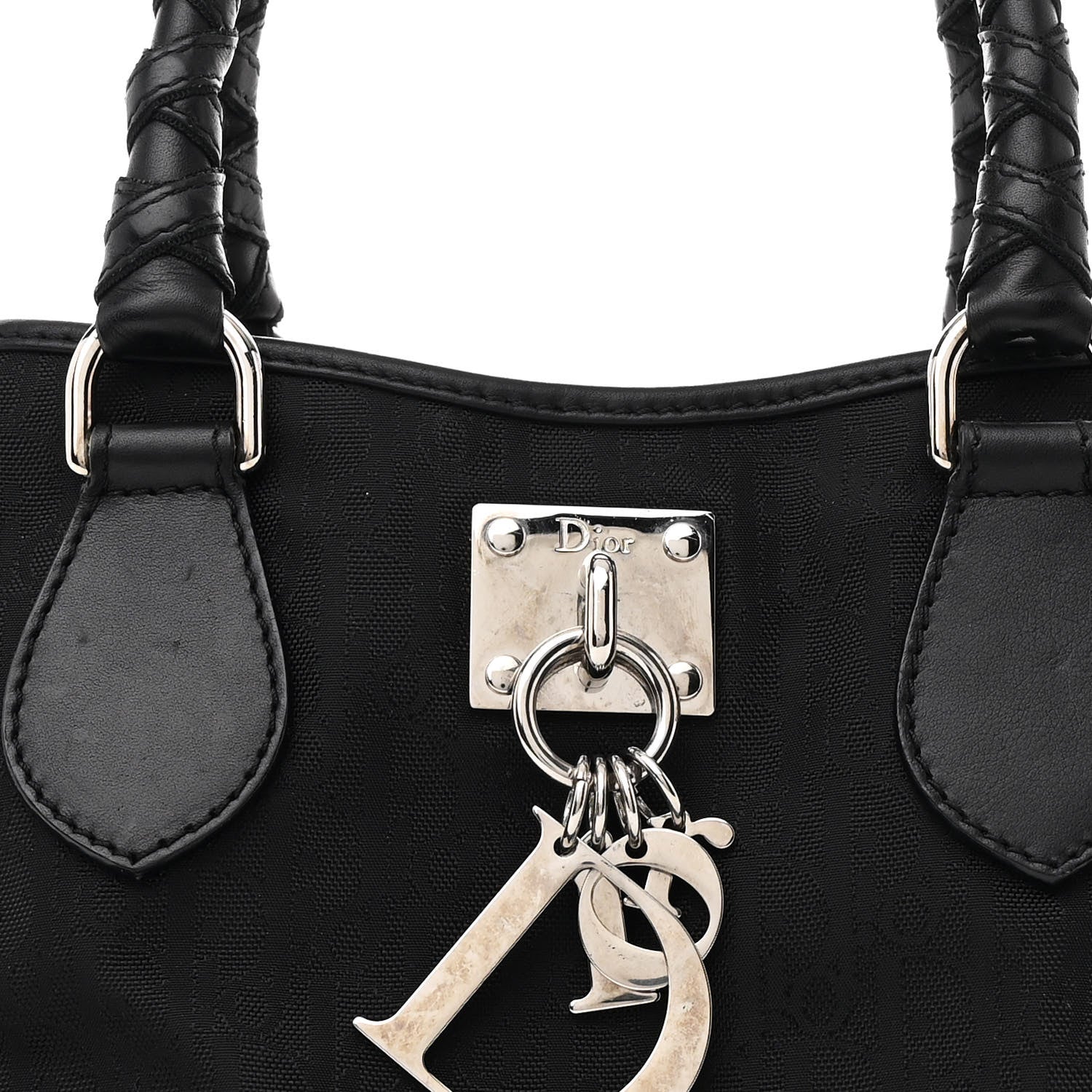 Christian Dior Nylon Monogram Small Lovely Tote Black 8 of 10