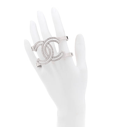Chanel Metal Crystal CC Cuff Silver 2 of 4