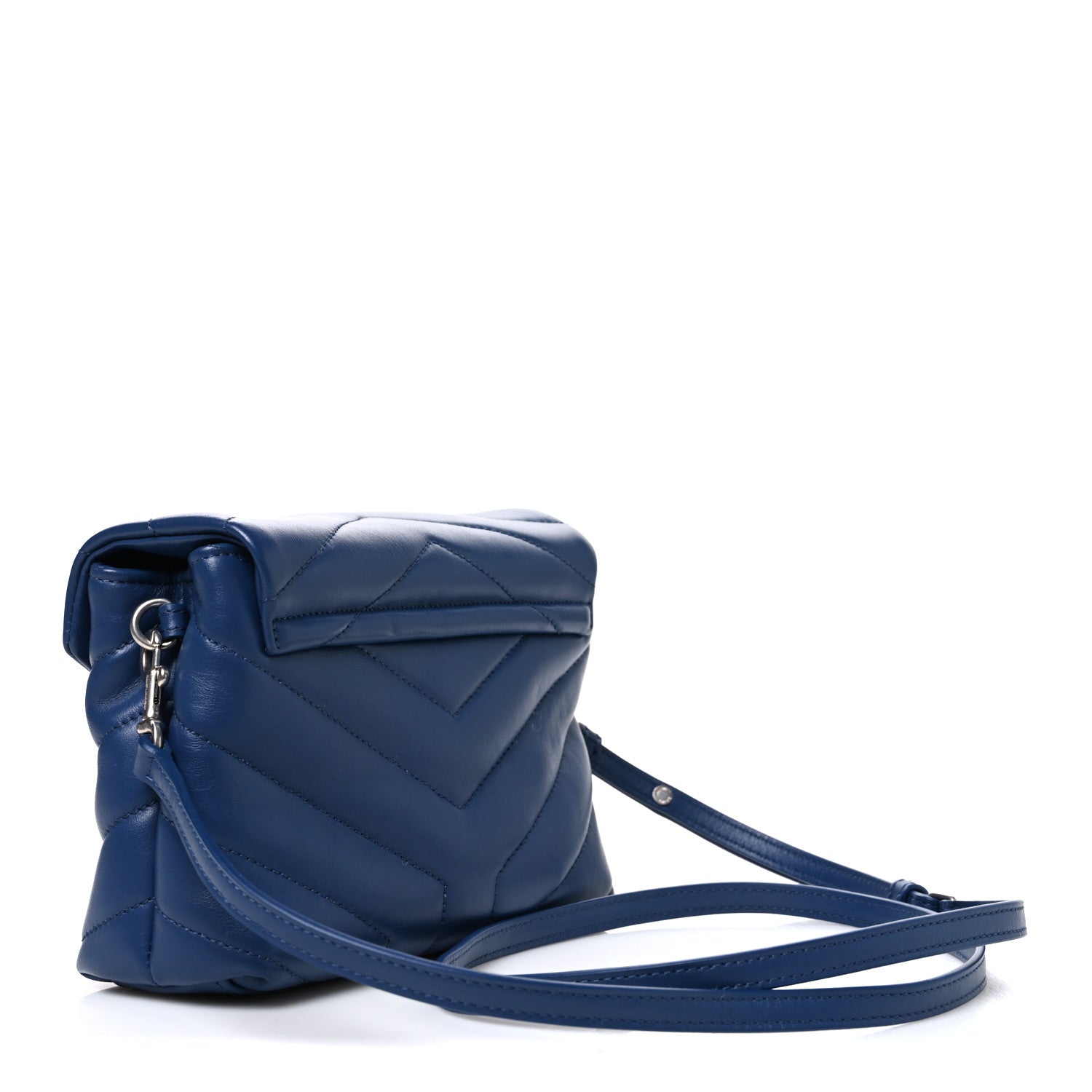 Saint Laurent Calfskin Y Quilted Monogram Toy Loulou Crossbody Bag Denim 3 of 10