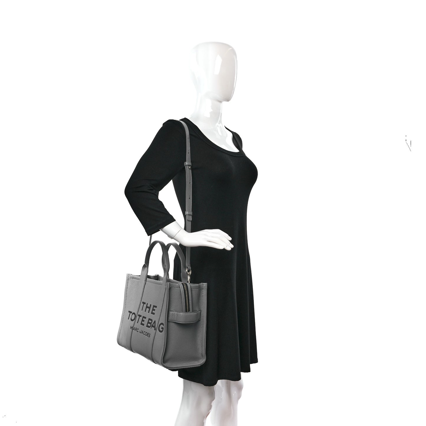 Grained Calfskin Medium The Tote Bag Grey