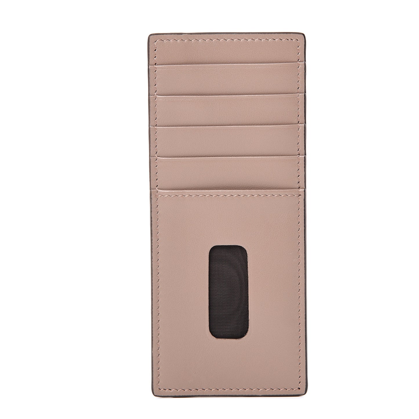 Calfskin Vertical Card Case Beige
