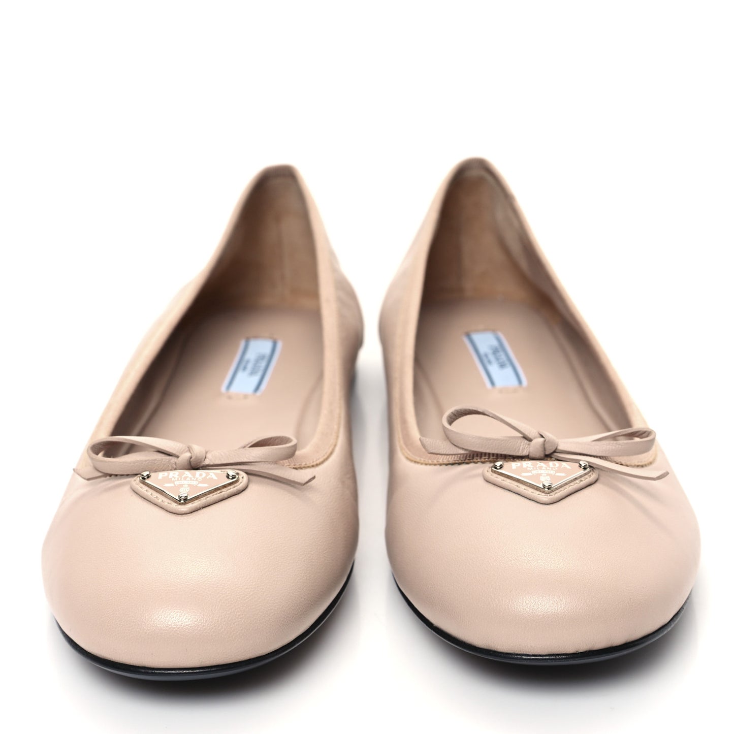 Nappa Triangle Logo Ballerina Flats 40 Light Pink