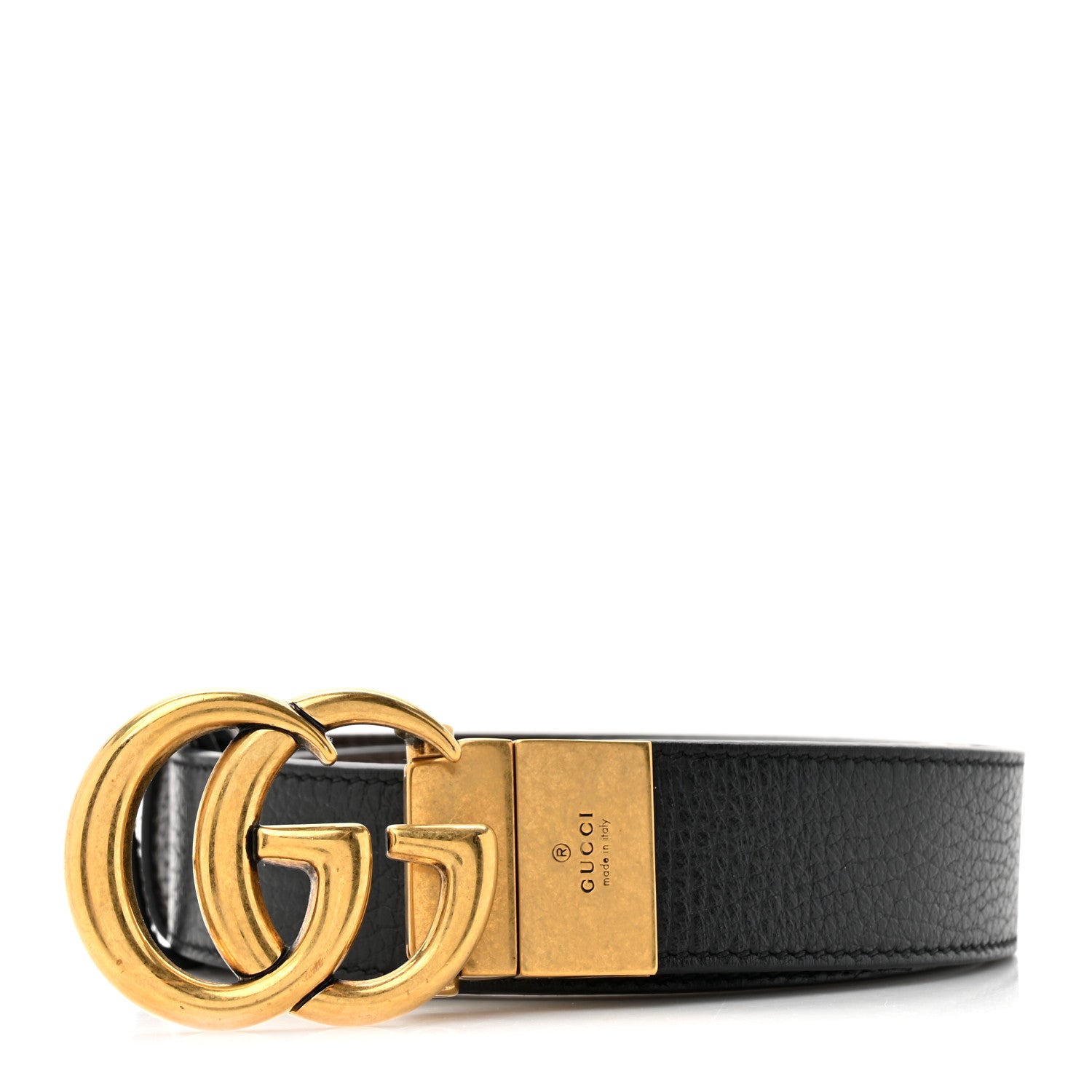 Gucci Calfskin Double G Reversible 37mm Belt 85 34 Black Cocoa 1 of 8