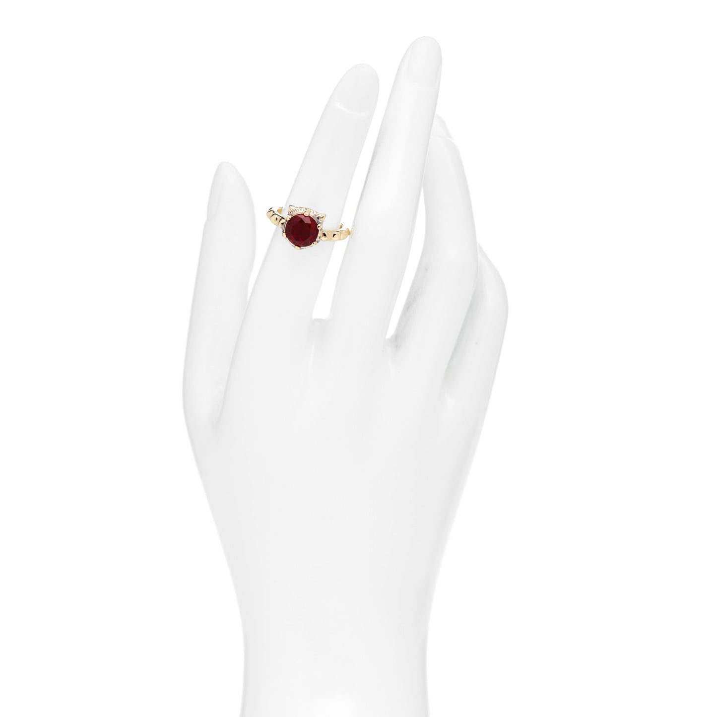 18K Yellow Gold Diamond Fire Opal Le Marché Des Merveilles Feline Ring 49 5