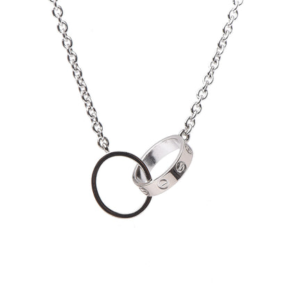 Cartier 18K White Gold Interlocking LOVE Necklace 4 of 8
