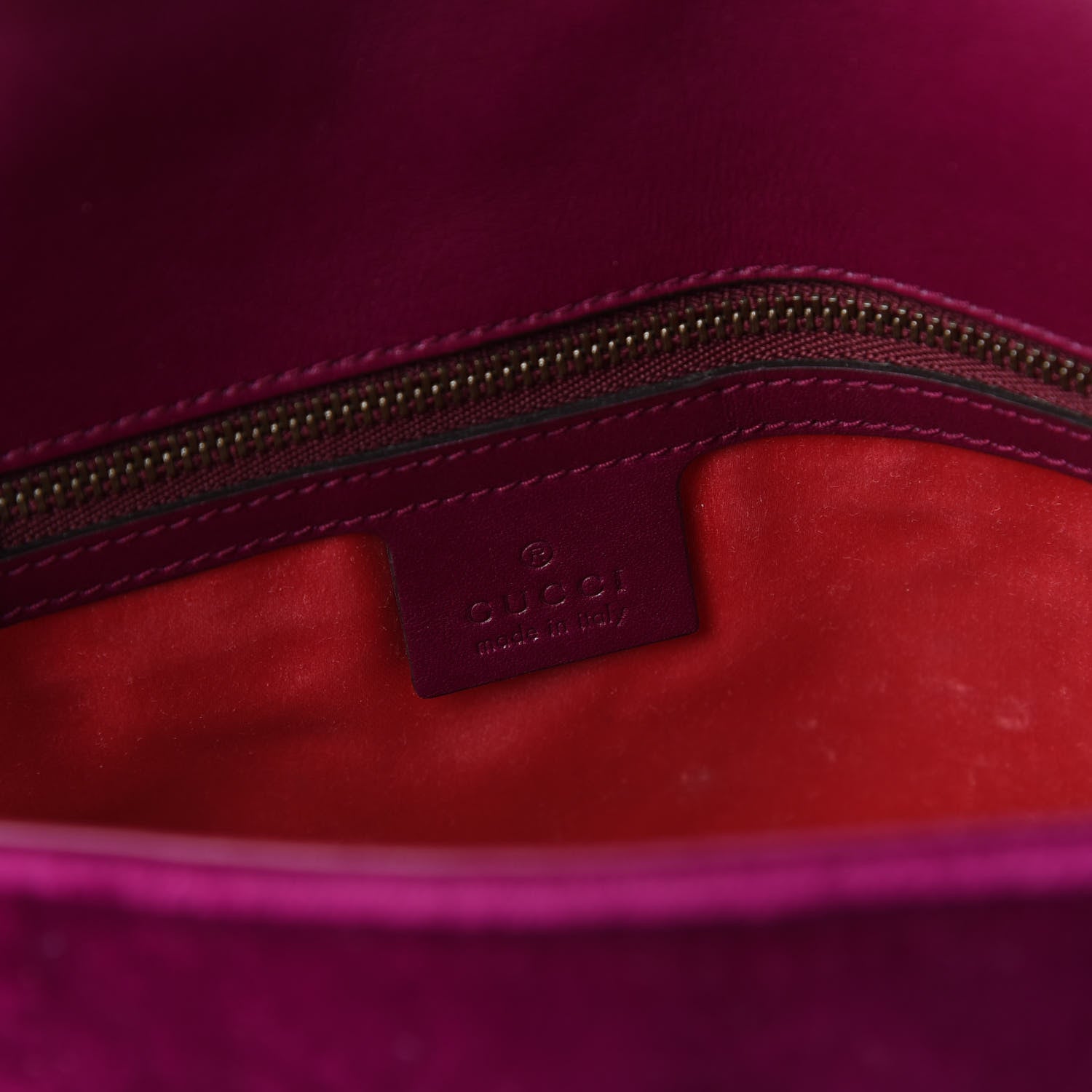 Gucci Velvet Matelasse Medium GG Marmont Shoulder Bag Rubin 14 of 25
