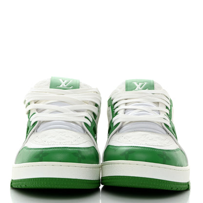 Louis Vuitton Calfskin Monogram Mens LV Trainer Sneakers 9 Green 2 of 9