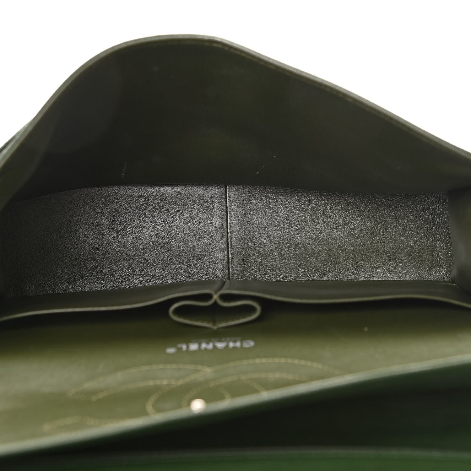 Chanel Caviar Quilted Jumbo Double Flap Dark Green 4 of 15