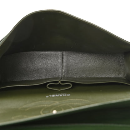 Chanel Caviar Quilted Jumbo Double Flap Dark Green 4 of 15