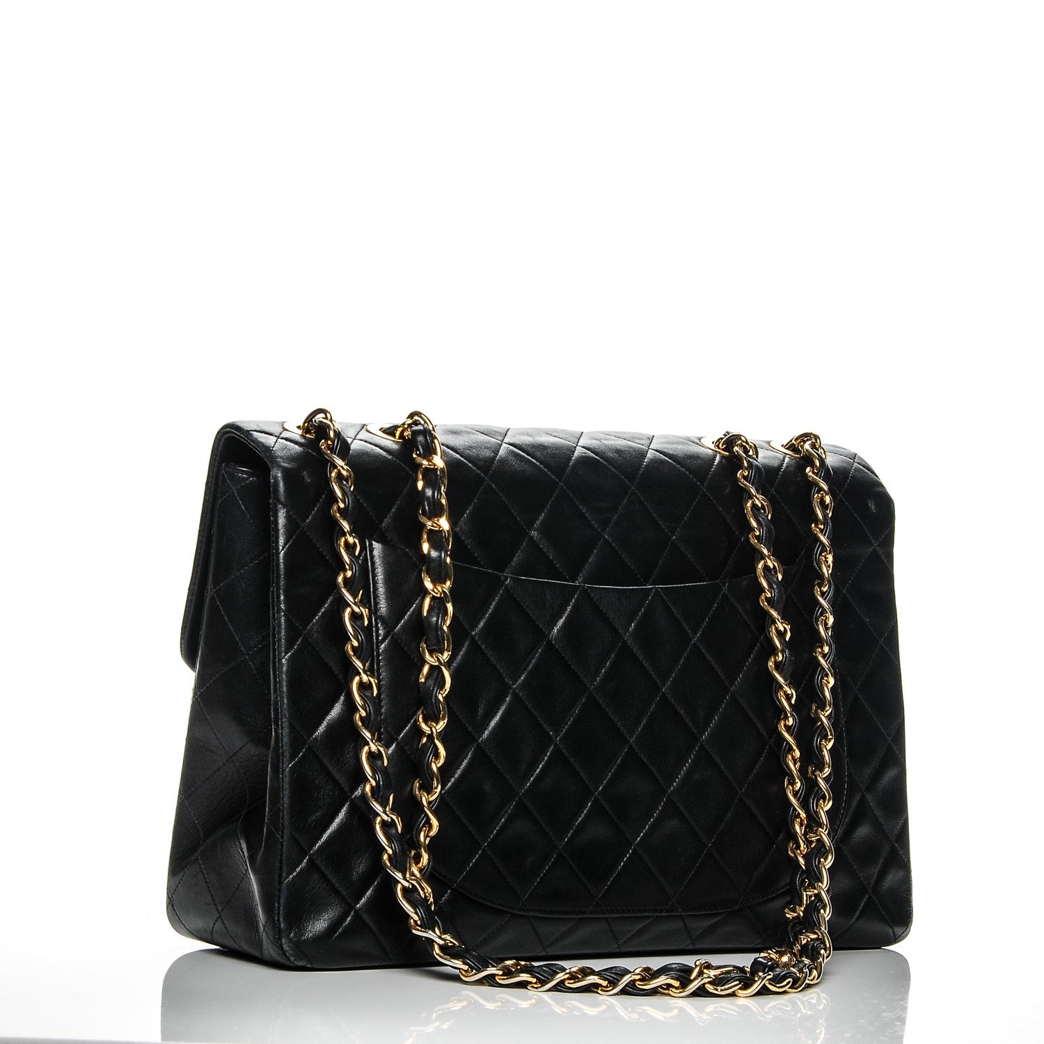 Chanel Lambskin Quilted XL Jumbo Single Flap Black 3 of 11