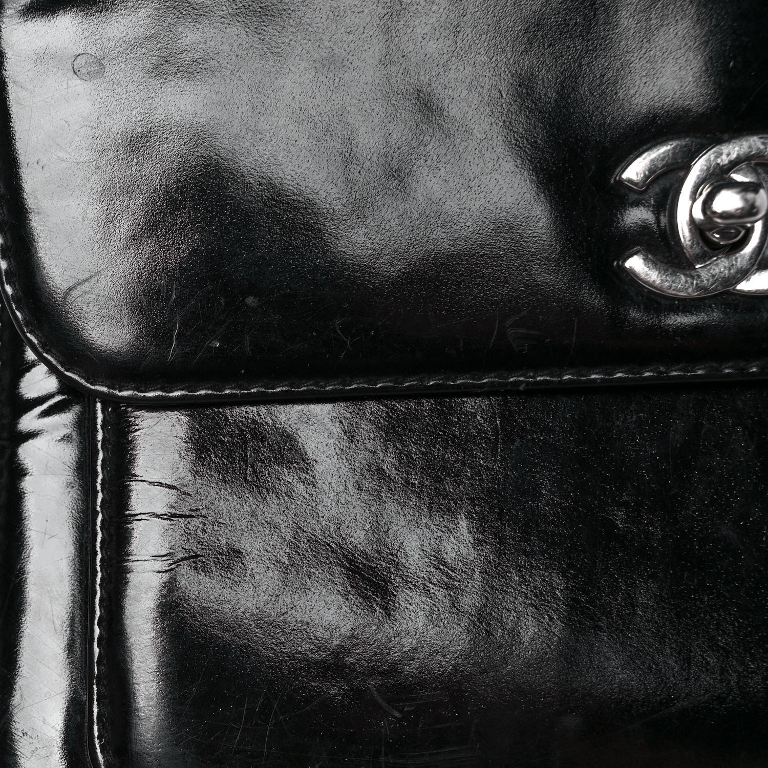 Chanel Glazed Calfskin Single Flap Black 11 of 18