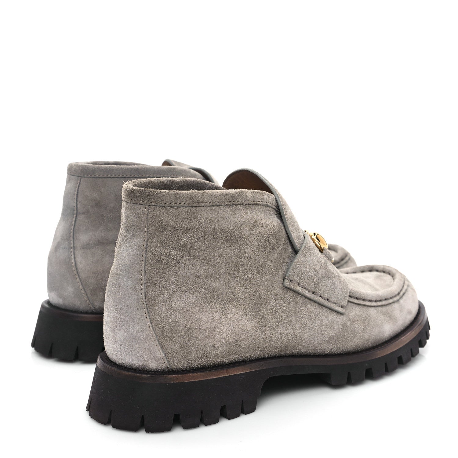 Gucci Suede Horsebit Ankle Boots 38.5 New Fango 4 of 9