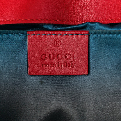 Gucci Velvet Matelasse Mini GG Marmont Shoulder Bag Hibiscus Red 6 of 13