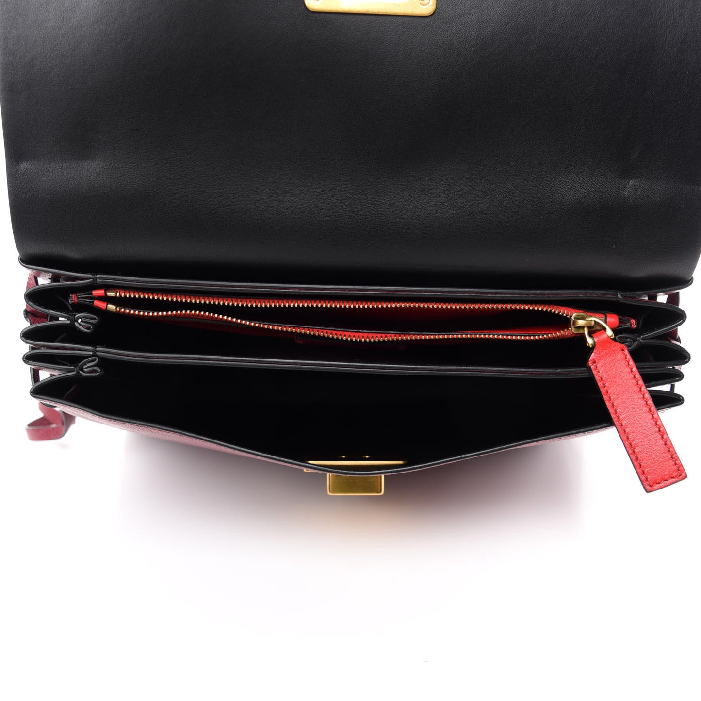 Smooth Calfskin Medium Vring Shoulder Bag Rouge Pur Cerise