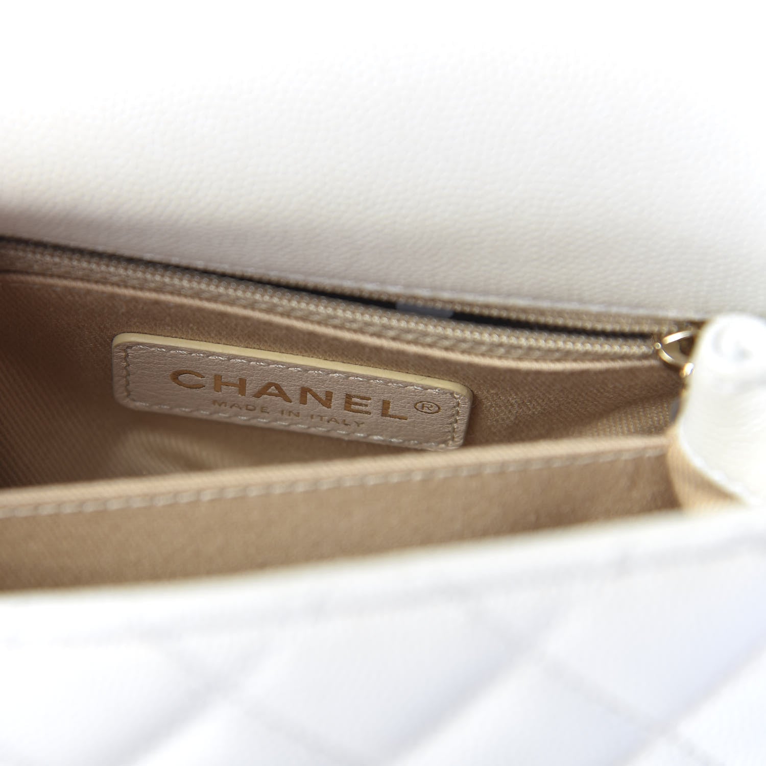 Chanel Iridescent Caviar Quilted Extra Mini Coco Handle Flap Ivory 8 of 10