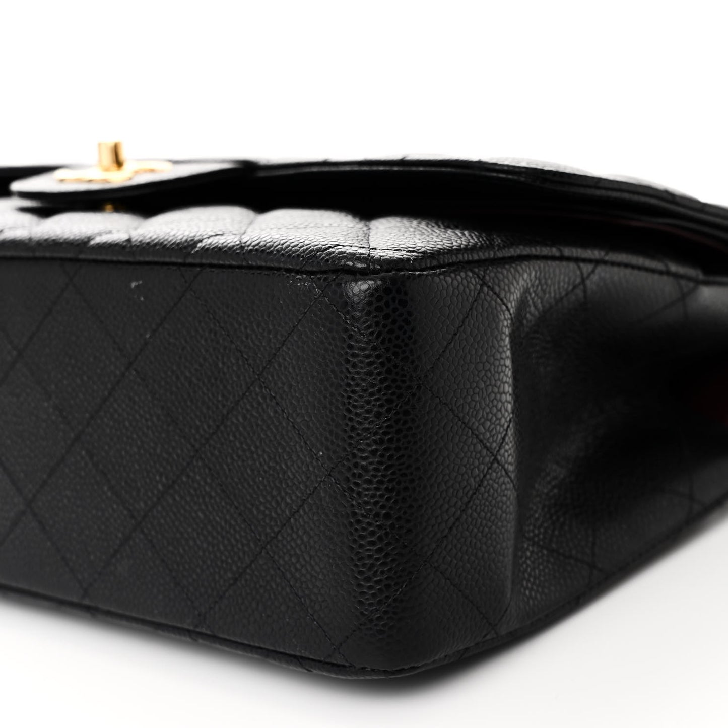Caviar Quilted Jumbo Double Flap Black