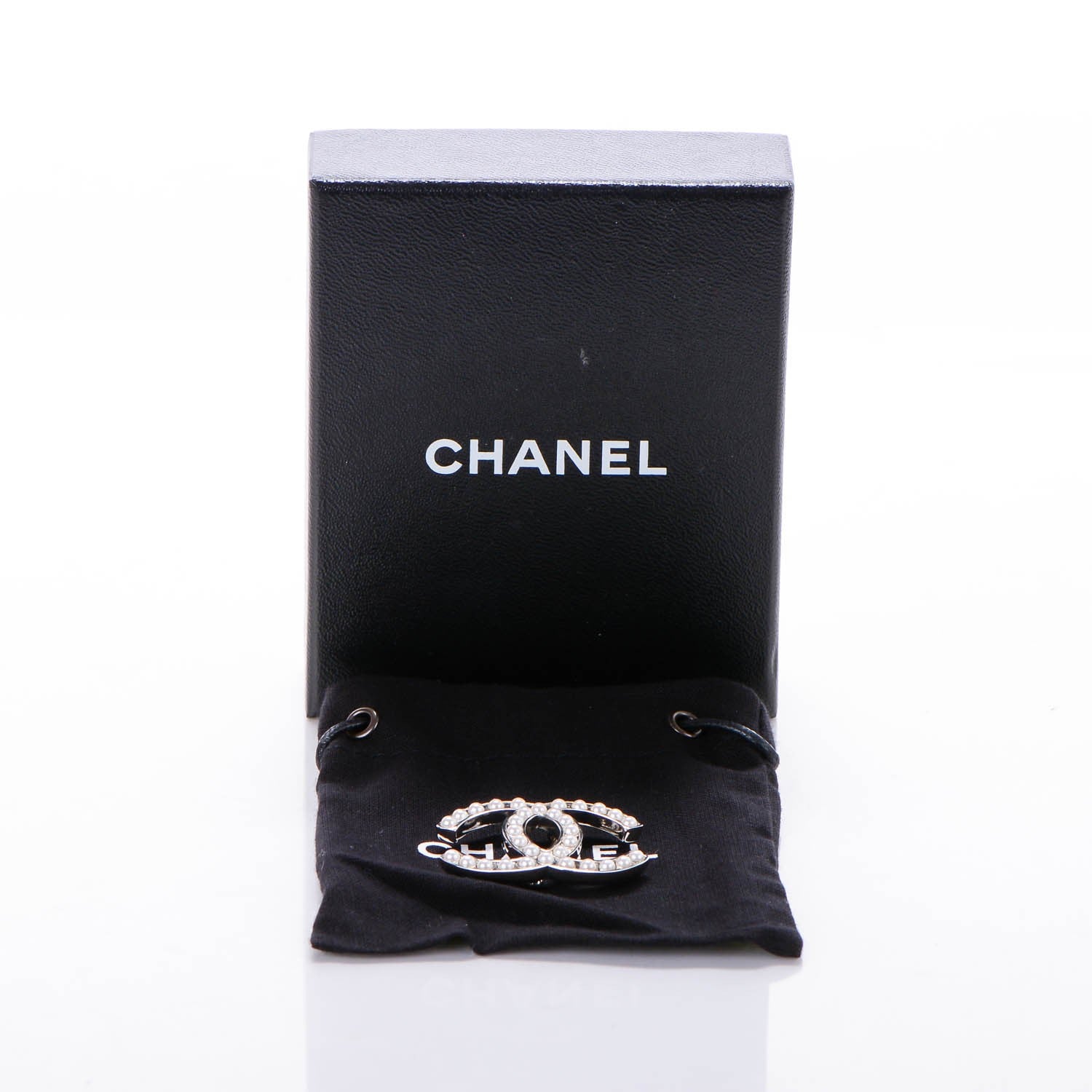Chanel Pearl CC Brooch Pin Silver 3 of 3