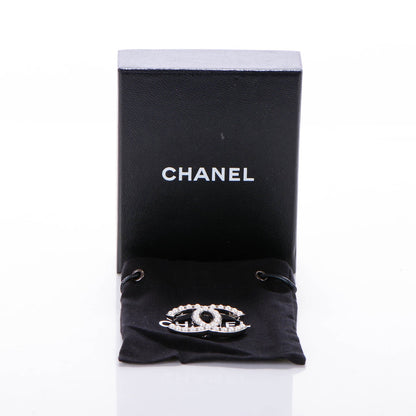 Chanel Pearl CC Brooch Pin Silver 3 of 3