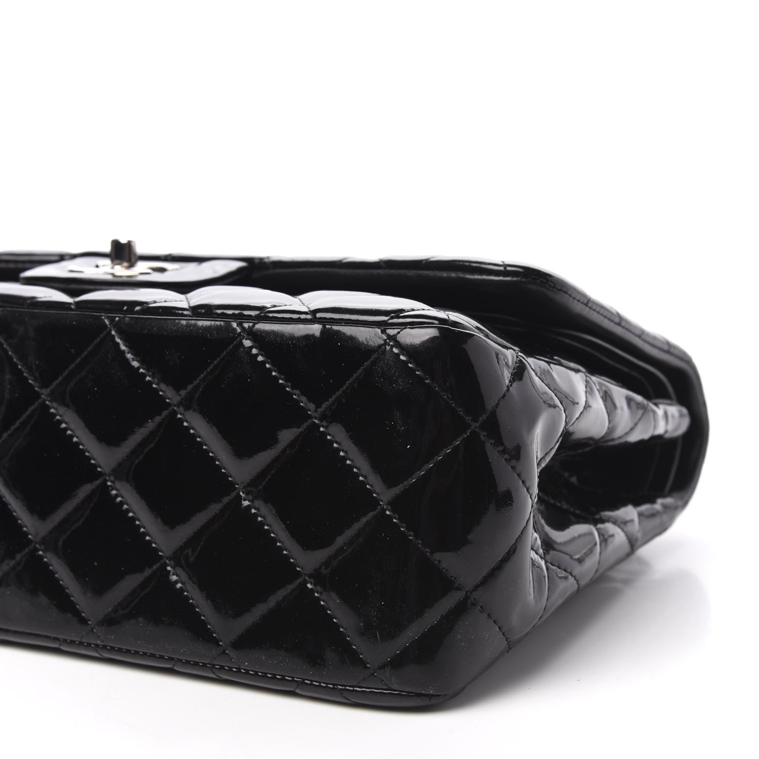 Chanel Patent Quilted Jumbo Double Flap Black 7 of 11