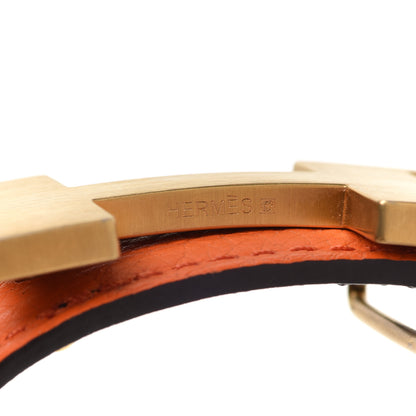 Hermes Box Taurillon Clemence 24mm Constance Belt 80 Orange Black 5 of 7