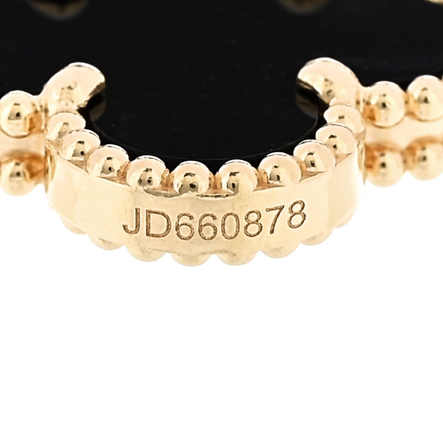 18K Yellow Gold Black Onyx 5 Motifs Vintage Alhambra Bracelet