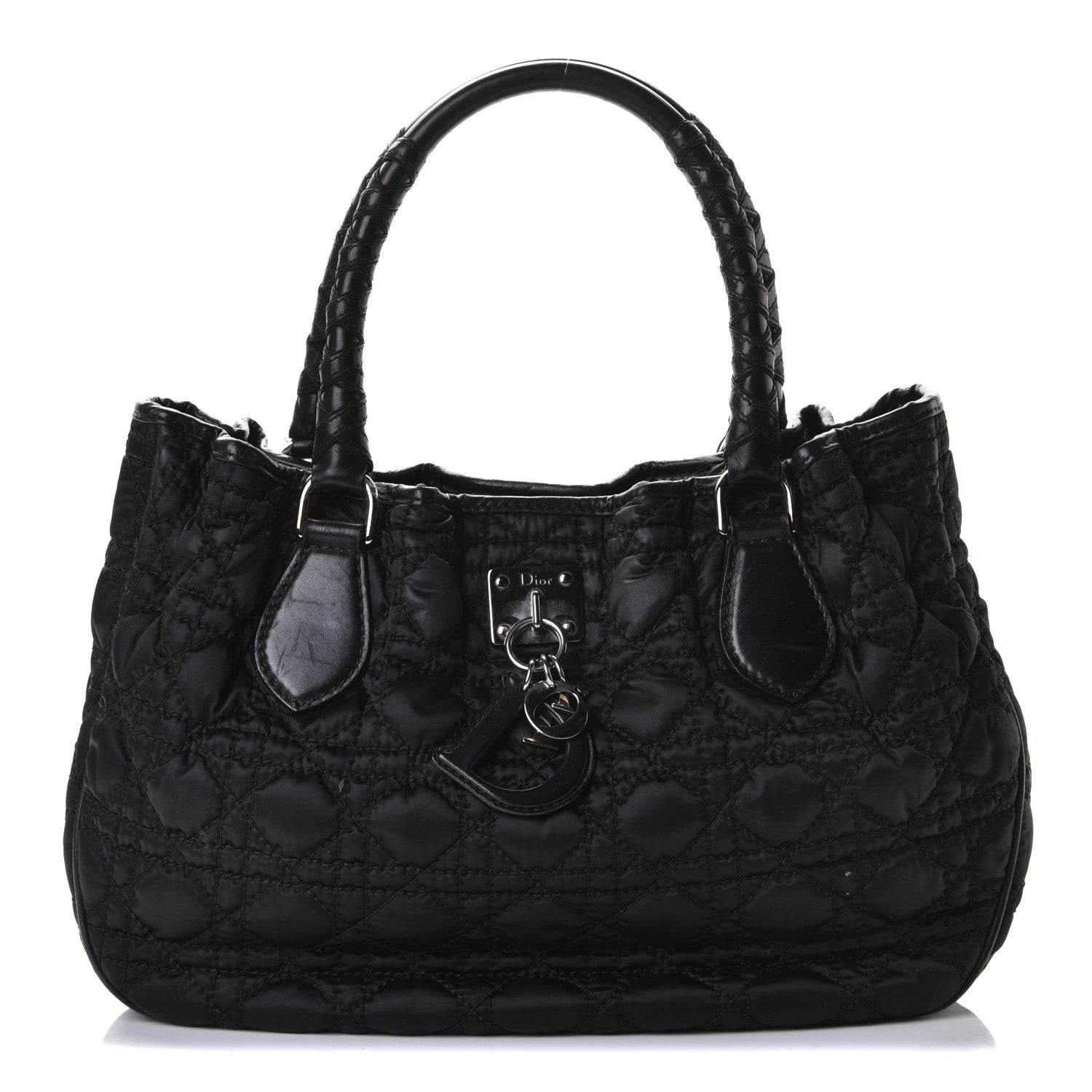 Christian Dior Nylon Cannage Shopper Tote Black 1 of 10