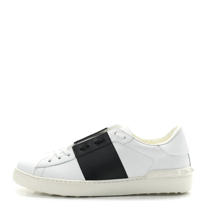 Valentino Garavani Calfskin Mens Rockstud Open Sneakers 41.5 White Black 1 of 8