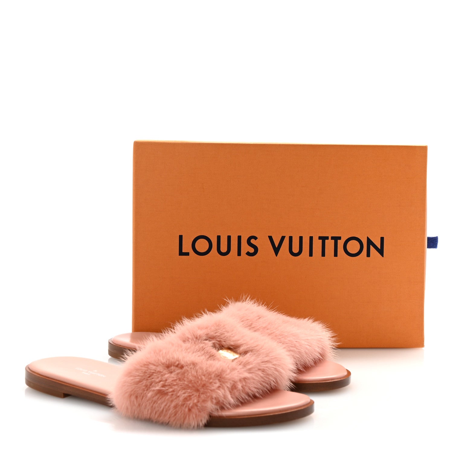 Louis Vuitton Mink Fur Lock It Flat Mule 37 Rose 10 of 10