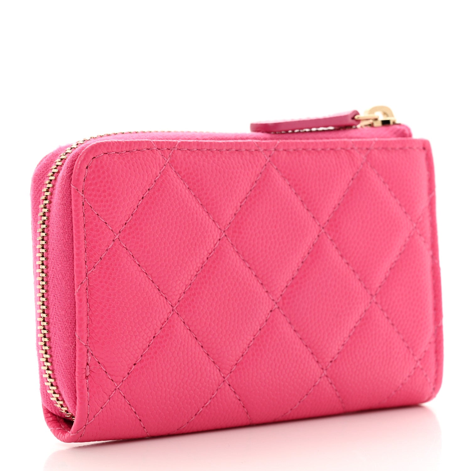 Chanel Caviar Quilted Zipped Key Holder Case Pink 3 of 7