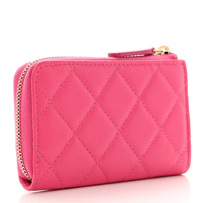 Chanel Caviar Quilted Zipped Key Holder Case Pink 3 of 7