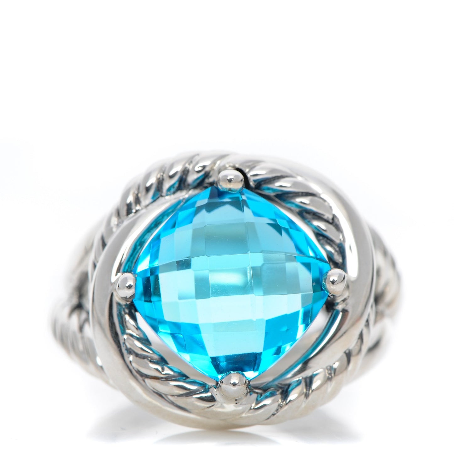 Sterling Silver Blue Topaz 11mm Infinity Ring 53 6.5