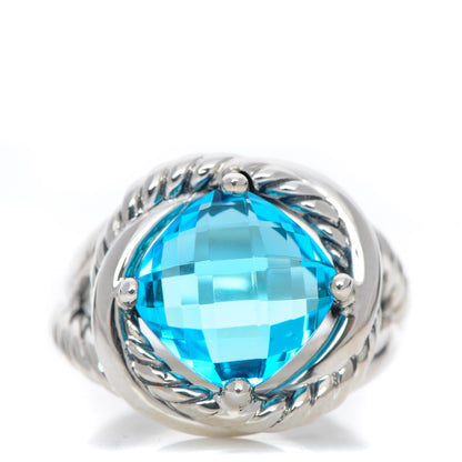 David Yurman Sterling Silver Blue Topaz 11mm Infinity Ring 53 6.5 1 of 5