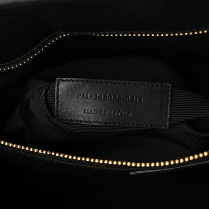 Saint Laurent Lambskin Matelasse Chevron Monogram Shopping Bag Black 7 of 11
