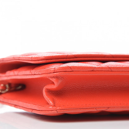 Chanel Caviar Quilted Wallet on Chain WOC Red 10 of 13