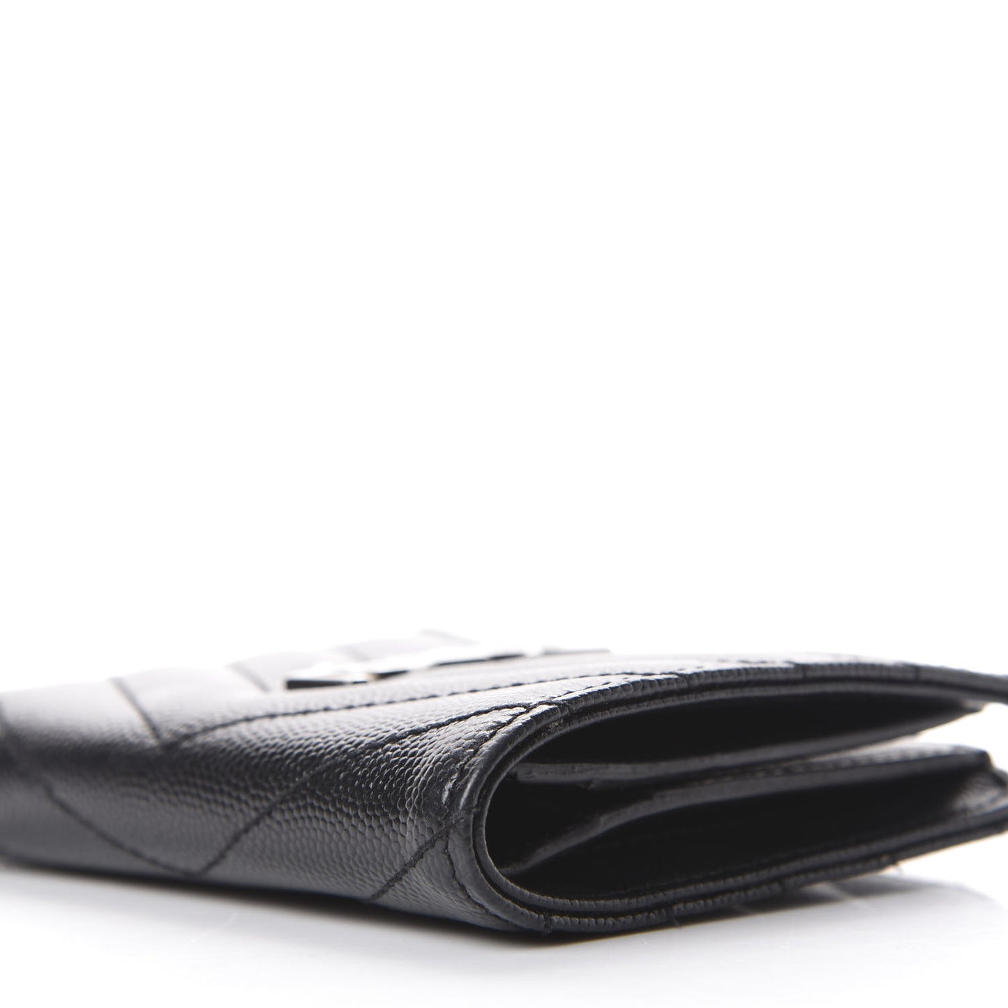Grain De Poudre Matelasse Chevron Monogram Zipped Card Case Black
