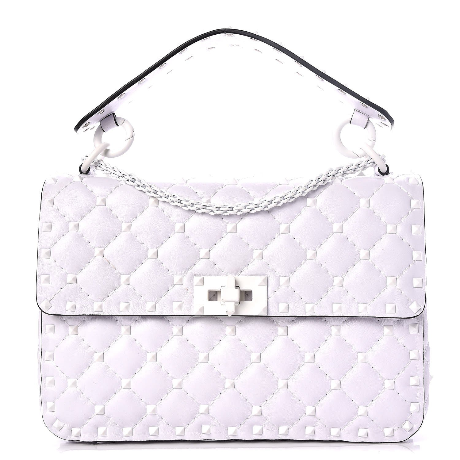 Valentino Garavani Lambskin Medium Free Rockstud Spike Shoulder Bag Optic White 1 of 6