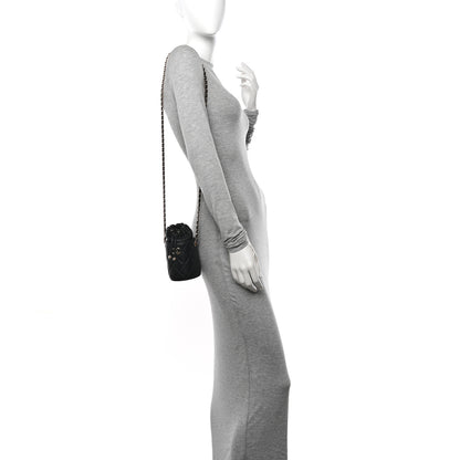 Chanel Lambskin Quilted Mini Bucket Bag With Chain Black 2 of 11