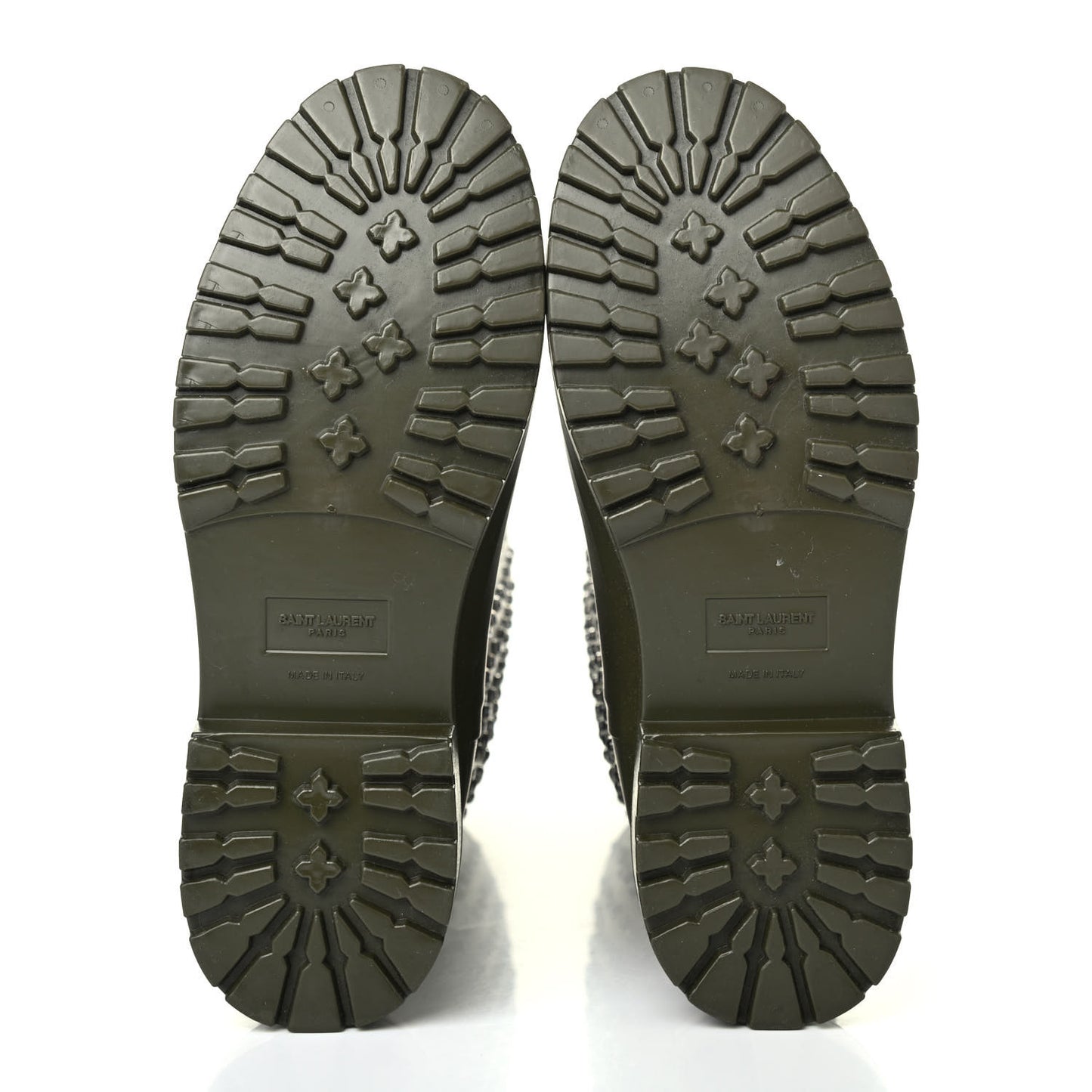 Rubber Studded Festival Rain Boots 39 New Kaki Fonce