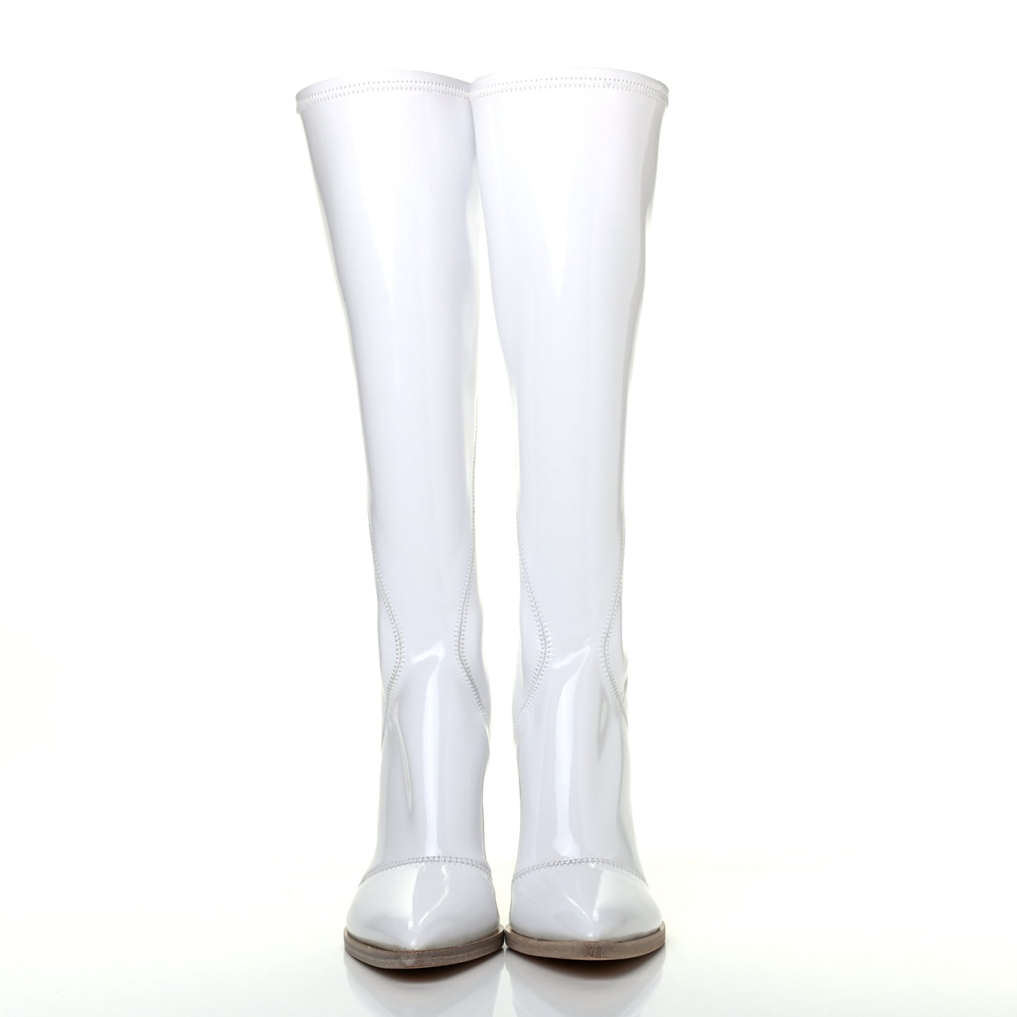 Glossy Neoprene FFrame Boots 36 White