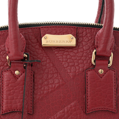 Burberry Heritage Grain Check Embossed Small Orchard Bowling Bag Military Red 9 of 13