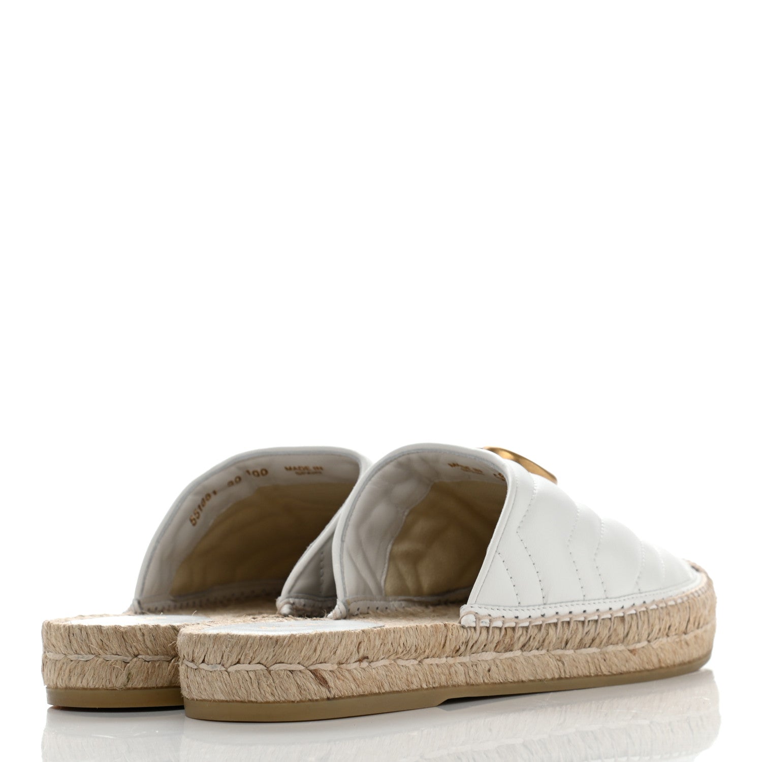 Gucci Nappa Matelasse GG Marmont Espadrille Slippers 39 Great White 4 of 7