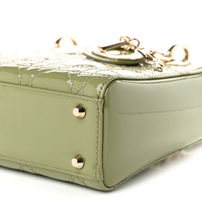 Christian Dior Patent Cannage Mini Lady Dior Dusty Green 10 of 10
