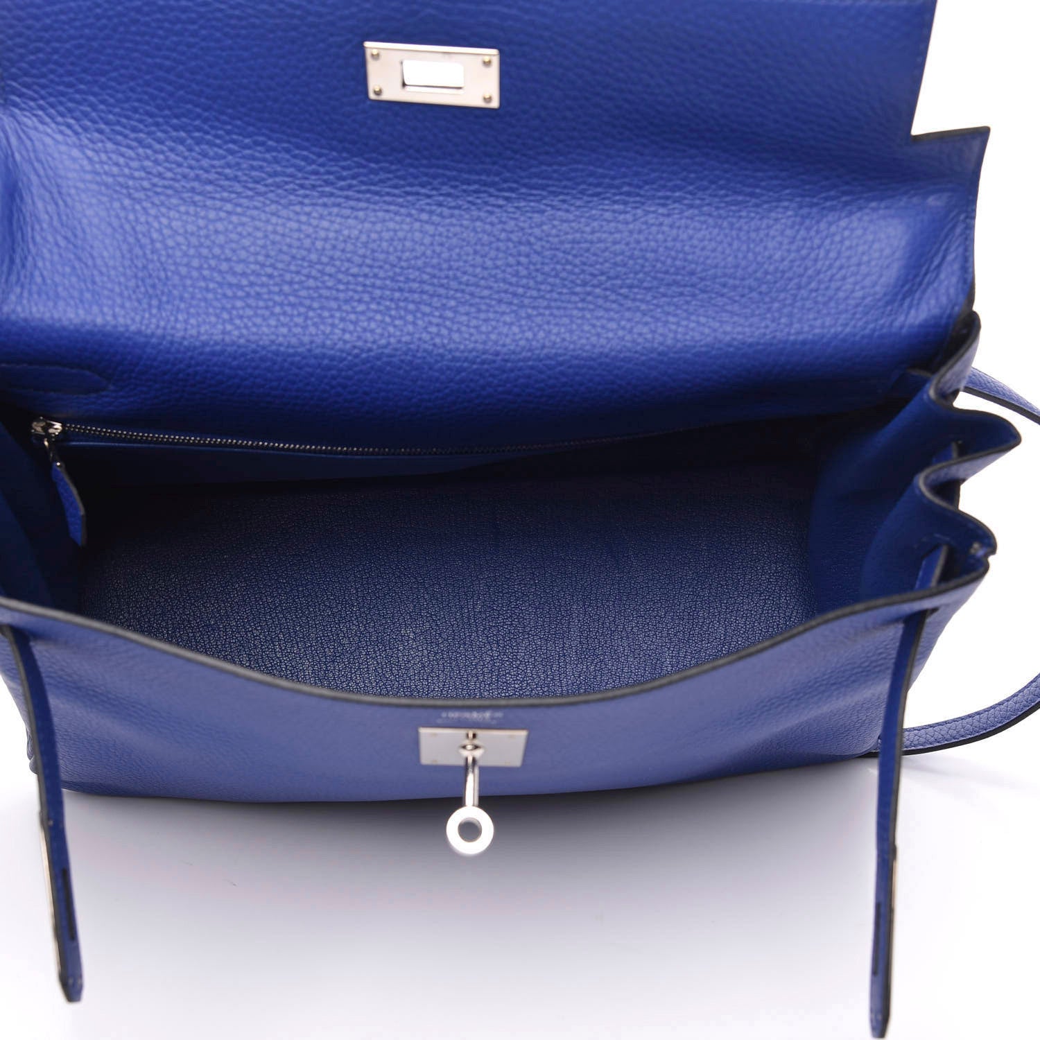 Hermes Taurillon Clemence Kelly Retourne 32 Bleu Electrique 8 of 42